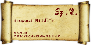 Szepesi Milán névjegykártya